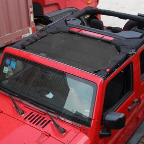 img 3 attached to 🚙 2007-2017 Jeep Wrangler JK или JKU - Чёрный прочный солнцезащитный верхний чехол из сетки на 2 двери, с защитой от ультрафиолета - RT-TCZ