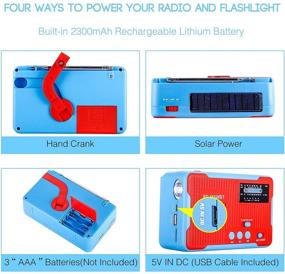 img 2 attached to Лампа-зарядник для мобильного телефона с радиоприемником с подзарядкой от солнечной энергии, AM/FM NOAA погодным оповещением, светодиодным фонариком, колонкой для MP3-плеера и мощным аккумулятором на 2300 мАч для iPhone/смартфона.