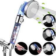 🚿 luxsego showerhead with stop button - 4 modes for high pressure & water saving | includes replacement hose and holder for the ultimate shower experience | ecowater spa shower head for dry hair & skin logo