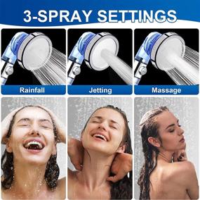 img 2 attached to 🚿 Luxsego Showerhead with Stop Button - 4 Modes for High Pressure & Water Saving | Includes Replacement Hose and Holder for the Ultimate Shower Experience | Ecowater SPA Shower Head for Dry Hair & Skin