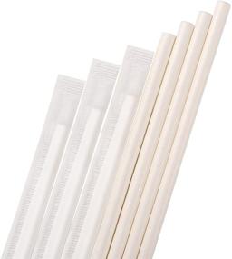 img 4 attached to 🌿 Dye-Free, Biodegradable Paper Straws - 200 Pack, Individually Wrapped - Eco-friendly, Plasticless Straws made from White Kraft - 7 3/4 inches