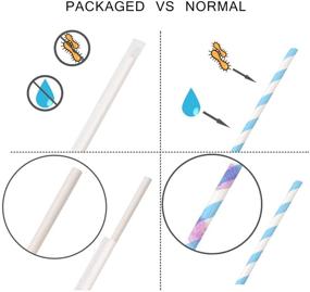 img 1 attached to 🌿 Dye-Free, Biodegradable Paper Straws - 200 Pack, Individually Wrapped - Eco-friendly, Plasticless Straws made from White Kraft - 7 3/4 inches