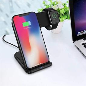 img 1 attached to 🔌 NextHit 2 in 1 Wireless Charger Stand for Apple Watch Series SE/6/5/4/3/2/1 and iPhone 12 11 Pro Max XR XS X 8 Plus - Qi Fast Charge Station & Charging Dock