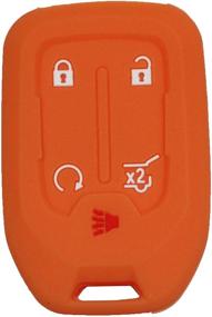 img 3 attached to Btopars 2Pcs Silicone 5 Buttons Smart Key Fob Remote Case Cover Skin Jacket Compatible With GMC Acadia Terrain Sierra Chevrolet Silverado HYQ1AA 13584502 Black Orange