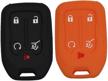 btopars 2pcs silicone 5 buttons smart key fob remote case cover skin jacket compatible with gmc acadia terrain sierra chevrolet silverado hyq1aa 13584502 black orange logo