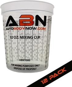 img 4 attached to 🎨 ABN 32oz Clear Plastic Mixing Cups - 12-Pack | 946mL Ounce/Milliliter Containers for Paint, Activators, and Thinners