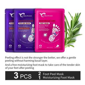 img 3 attached to YOUPINWEI Foot Peel Mask - Dry Cracked Feet Peel, Callus & Dead Skin Remover - Exfoliating Foot Mask, Baby Soft Feet - 2 Pairs/Box