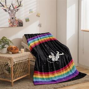 img 2 attached to Astronaut Blanket Rainbow Flannel Lightweight