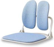 🪑 duorest folding floor chair with sponge seat and duorest system, ergonomic home and office chair for posture support and comfort, ideal for meditation, reading, gaming, and stadium events - leaf blue logo