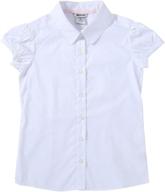 bienzoe big girl's school uniforms: oxford short puff sleeve blouse - classic & comfortable choice for school attire logo