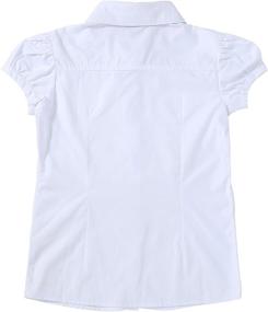 img 1 attached to Bienzoe Big Girl's School Uniforms: Oxford Short Puff Sleeve Blouse - Classic & Comfortable Choice for School Attire