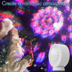 img 2 attached to 🌟 White Star Projector Night Light, Galaxy Lighting, Moon Nebula Night Lamp with 4000mAh Battery and 9 Lighting Modes, Base and Remote Control, Ideal for Bedroom Party Home Decor