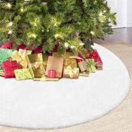 🎄 48-inch christmas tree skirt - best snowflake xmas white holiday decorations for parties and ornaments logo