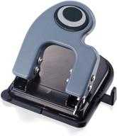 eco-friendly officemate 2-hole punch - 25 sheet capacity - recycled - black/gray/green - (90134) logo