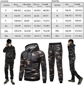 img 3 attached to 👕 Sweatsuits Tracksuit Hoodies Jogging Black 2XL Men's Clothing - Stay Active in Style