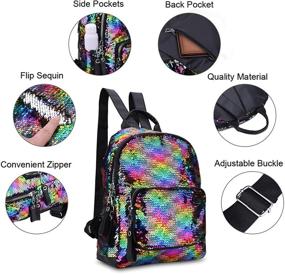img 1 attached to 🌈 Lightweight Reversible Rainbow Satchel Backpack