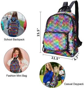 img 3 attached to 🌈 Lightweight Reversible Rainbow Satchel Backpack