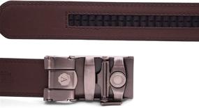 img 2 attached to Refined Style meets Versatility: Anson Belt Buckle Gunmetal Chocolate Men's Accessories