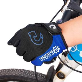 img 3 attached to GEARONIC Cycling Gloves: Anti-Slip Mountain Bike Gloves for Men 🚴 - Breathable & Shock Absorbing MTB Bicycle Gloves - Half/Full Finger Guantes