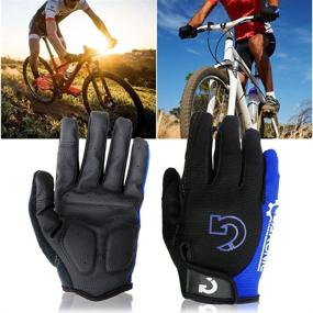 img 4 attached to GEARONIC Cycling Gloves: Anti-Slip Mountain Bike Gloves for Men 🚴 - Breathable & Shock Absorbing MTB Bicycle Gloves - Half/Full Finger Guantes