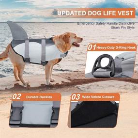 img 2 attached to 🐾 EMUST Dog Life Vest - Flotation Jacket with Rescue Handle for Small, Medium, & Large Dogs - Safety Lifesaver for Swimming, Pool, Beach, Boating - Grey (S)