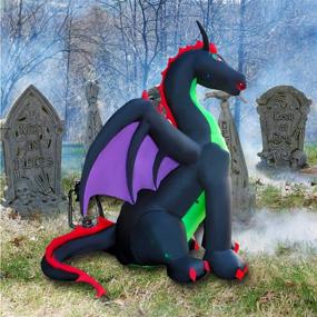 img 2 attached to 9 FT Animated Fire & Ice Dragon with Wings by SEASONBLOW - Inflatable Halloween Decoration for Indoor Outdoor Home Party Lawn Garden Yard