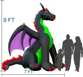 img 1 attached to 9 FT Animated Fire & Ice Dragon with Wings by SEASONBLOW - Inflatable Halloween Decoration for Indoor Outdoor Home Party Lawn Garden Yard