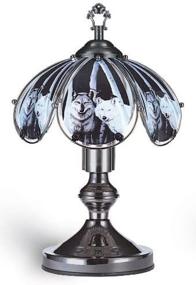 img 2 attached to 🐺 Enhancing Ambiance with ORE International K320 Glass Wolf Scene Touch Lamp in Satin Nickel