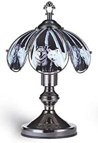 img 1 attached to 🐺 Enhancing Ambiance with ORE International K320 Glass Wolf Scene Touch Lamp in Satin Nickel