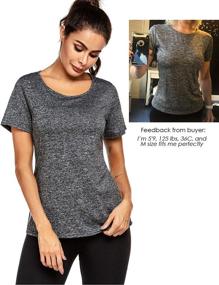 img 2 attached to 💪 ADOME Women's Athletic T-Shirts: Short Sleeve Moisture Wicking Running Shirts for Fitness and Workout