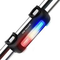 thorfire bike tail light - usb rechargeable, waterproof led bike light with 7 modes - bright bicycle rear cycling safety flashlight for adult & kids mtb bikes - red, blue & white lights included logo