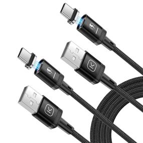 img 4 attached to 🔌 Кабель KUULAA с магнитным USB C - 2 шт. - 6.6 футовый нейлоновый оплетенный шнур для Samsung Galaxy S10 S9 S8 и устройств с Type C - поддерживает быструю зарядку QC 3.0 и передачу данных