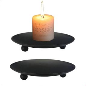 img 4 attached to 🕯️ STKYGOOD Set of 2 Christmas Classic Candle Holders - Stylish Frosted Iron Design for Elegant Living Room/Dining Table Decoration