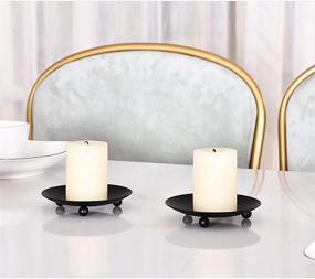 img 3 attached to 🕯️ STKYGOOD Set of 2 Christmas Classic Candle Holders - Stylish Frosted Iron Design for Elegant Living Room/Dining Table Decoration