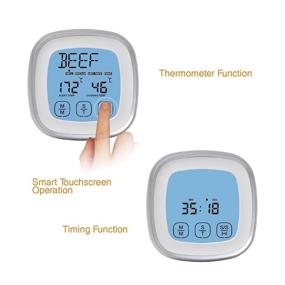 img 2 attached to 🥩 Accurate Digital Meat Thermometer with Stainless Steel Probe and Timer - Ideal for Oven, Grill, and Kitchen