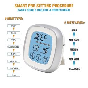 img 3 attached to 🥩 Accurate Digital Meat Thermometer with Stainless Steel Probe and Timer - Ideal for Oven, Grill, and Kitchen