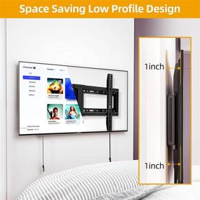 img 3 attached to 📺 Fixed TV Wall Mount: Low Profile Bracket for 32-75 inch TVs, Max VESA 600X400mm, 165lbs Capacity, Fits 16"-24" Wood Studs | Quick Release Lock