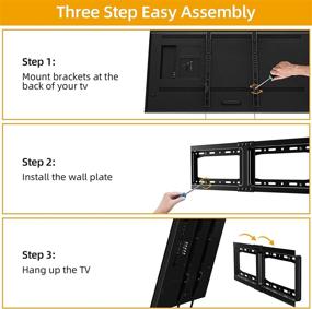 img 1 attached to 📺 Fixed TV Wall Mount: Low Profile Bracket for 32-75 inch TVs, Max VESA 600X400mm, 165lbs Capacity, Fits 16"-24" Wood Studs | Quick Release Lock