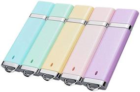 img 4 attached to 📸 KOOTION Enamel USB 2.0 Flash Drive Thumb Drives Memory Stick - 16GB, 5 Colors (Blue, Green, Pink, Purple, Yellow)