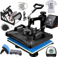 mysub 12x15 heat press machine: 5 in 1 t-shirt combo with digital sublimation and 360 degree swing away for versatile printing - perfect for vinyl, mugs, hats, plates, and caps in black logo