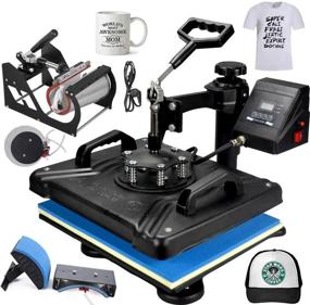 img 4 attached to MYSUB 12x15 Heat Press Machine: 5 in 1 T-Shirt Combo with Digital Sublimation and 360 Degree Swing Away for Versatile Printing - Perfect for Vinyl, Mugs, Hats, Plates, and Caps in Black