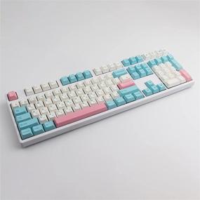 img 1 attached to 140 Keys Hyekit PBT Dye-Sublimation Milk Cover Keycaps | Cherry Profile Keyboard Keycaps for 61/87/104/108/84/64/98/96 Mechanical Keyboards