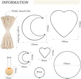 img 3 attached to 🌙 Ultimate DIY Dream Catcher Kit: 107-Piece Macrame Ring Macrame Cord Set with Heart Circle Moon Dreamcatcher Rings, 50 Yards of Macrame Rope, and 100 Wooden Beads