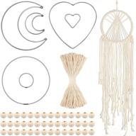 🌙 ultimate diy dream catcher kit: 107-piece macrame ring macrame cord set with heart circle moon dreamcatcher rings, 50 yards of macrame rope, and 100 wooden beads logo