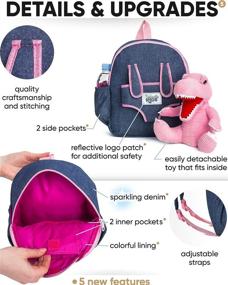 img 1 attached to 🦕 Naturally KIDS Small Dinosaur Backpack - Organizing Children's Furniture, Adorable Decor & Convenient Storage Solution for Kids' Backpacks & Lunch Boxes