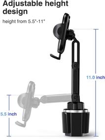 img 2 attached to 🔧 Upgraded Adjustable Car Cup Holder Phone Mount by SPARIN for iPhone 12/11/11 Pro, Samsung Galaxy S21/S20/S10/S9 Note 10/9/8, Google, GPS, and More - Black
