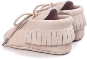 img 3 attached to 👶 Infant Soft Sole Tassel Moccasins: Anti-Slip Baby Loafers for Boys and Girls