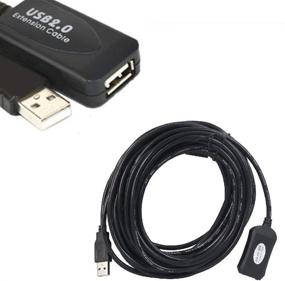 img 2 attached to Высокоскоростной USB-удлинительный кабель 25FT - Переходной кабель для передачи данных от мужского к женскому для Playstation, Xbox, Oculus VR, USB-накопителей, картридеров, жестких дисков, клавиатур, принтеров, камер - Черный