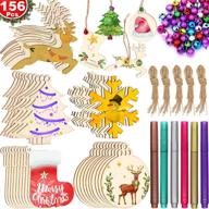 zalalova 156pcs unfinished christmas wooden ornaments: msds approved crafts kit with 5 styles, 33.6 ft jute twine, 50 colorful bells, and 6 color pens logo