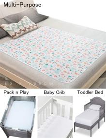 img 3 attached to 🛏️ Водонепроницаемый подстилка для детей COZUMO Baby: моющиеся подстилки для приучения к горшку для детей, младенцев и домашних животных, многоразовые подгузники для упаковки и игры, детской кровати и мини-кровати